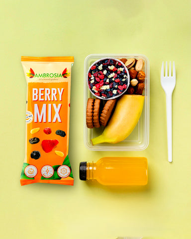 Ambrosia TrailMixes Rakhi Gift Hamper 600g (each pack 200g) | Packed with premium crunchy Nut Mix, BerryMix & Morning Mix 600g