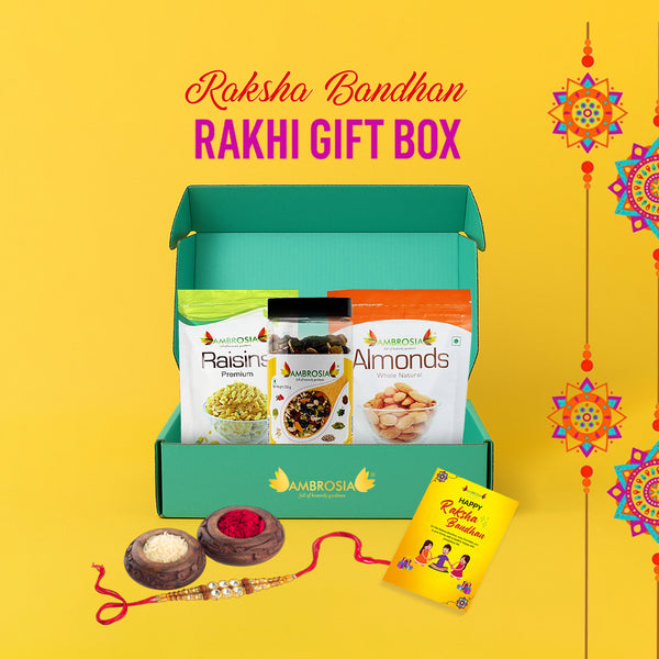 Ambrosia Dry Fruit Box, 750g - Premium Dryfruit Gift Hamper | Perfect Festive Gift for Loved ones | Gift Hamper | Assorted Mix of Flavoured Nuts & Trail Mix | Almonds | Raisins | ClassicTrail Mix