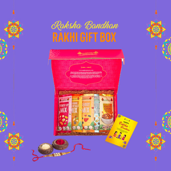 Ambrosia Dry Fruit Box, 200g - Premium Dryfruit Gift Hamper | Morning Essential Trail Mix | Berry Trail Mix | Exotic Nut Trail Mix | Powerup Mix | Roasted Almonds