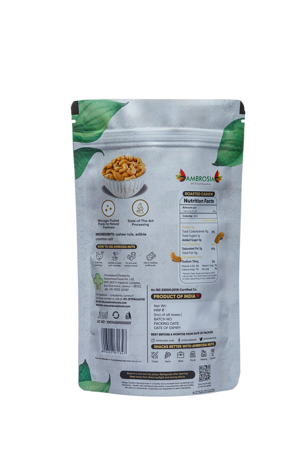 Ambrosia indian roasted & salted cashew kernels 200gm