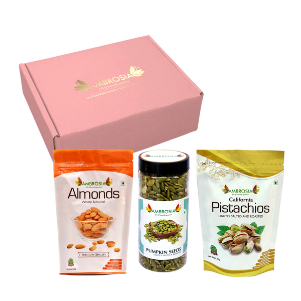 Dry Fruit Gift Box 750g | Almonds, Pistachios & Pumpkin Seeds
