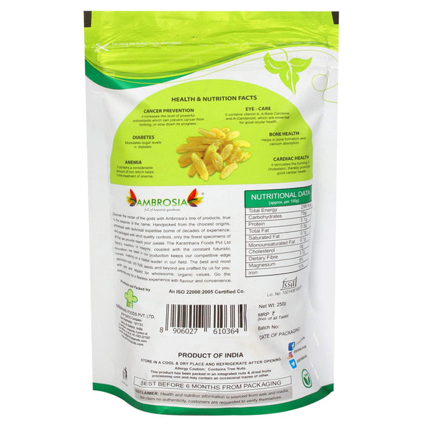 Ambrosia Nuts Online Kernels Ambrosia Dry Fruit Combos 500g - Raisins 250g & Cashew 250g (Pack 2x250g)