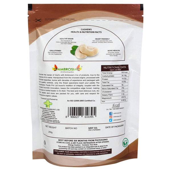 Ambrosia Nuts Online Kernels Ambrosia Premium Dry Fruits 1kg Combo - Walnut Kernels 250g , Cashew 250g, Raisins 500g