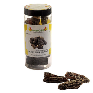 Ambrosia Nuts Online Raw Ambrosia Dried Morel Mushrooms 30 g - Jumbo Size Without Tail ( Gucchi Mushroom)