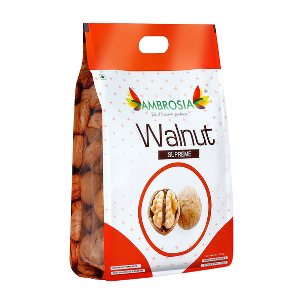 Ambrosia Nuts Online Raw California Walnut with Shell - Supreme 500 g